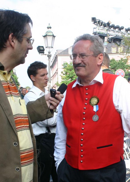 Michael Lucan befragt den Münchner OB Christian Ude (2006) Bild: Cevriye Lucan