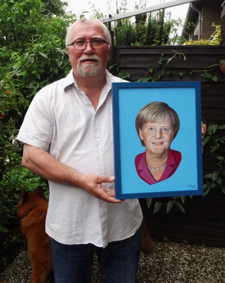 Wolfgang Rose mit "seiner" Angela Merkel.